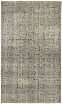 Gris Alfombra Turca Vintage Sobre-teñida - 156 cm x 256 cm