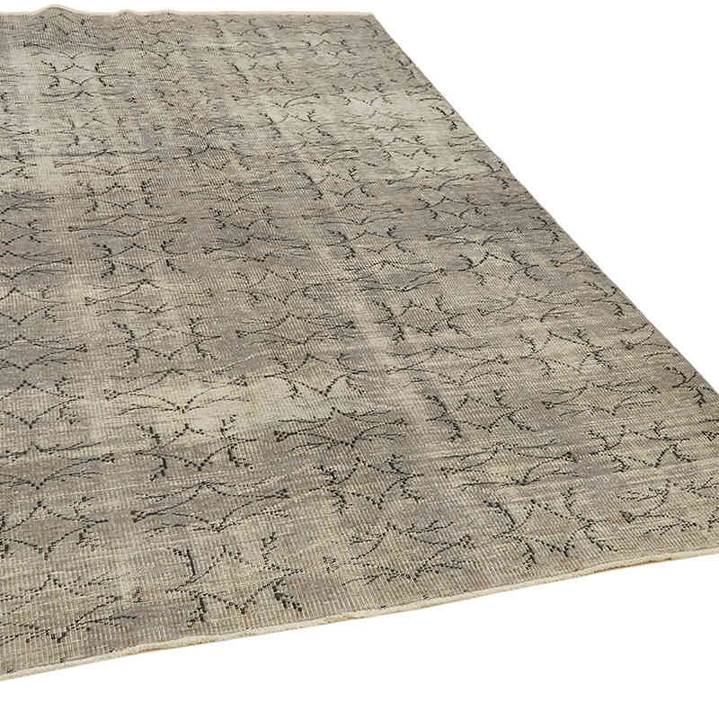 Gris Alfombra Turca Vintage Sobre-teñida - 156 cm x 256 cm - K0059270