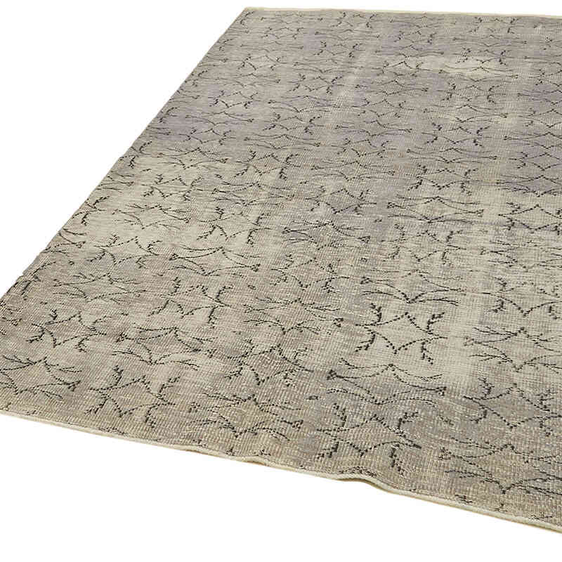 Gris Alfombra Turca Vintage Sobre-teñida - 156 cm x 256 cm - K0059270