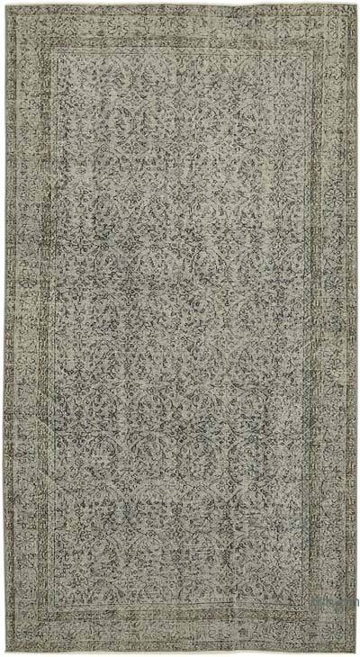 Grey Over-dyed Vintage Hand-Knotted Turkish Rug - 4' 11" x 8' 11" (59 in. x 107 in.)