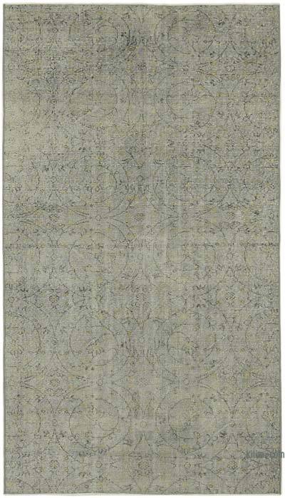 Grey Over-dyed Vintage Hand-Knotted Turkish Rug - 4' 9" x 8' 2" (57 in. x 98 in.)