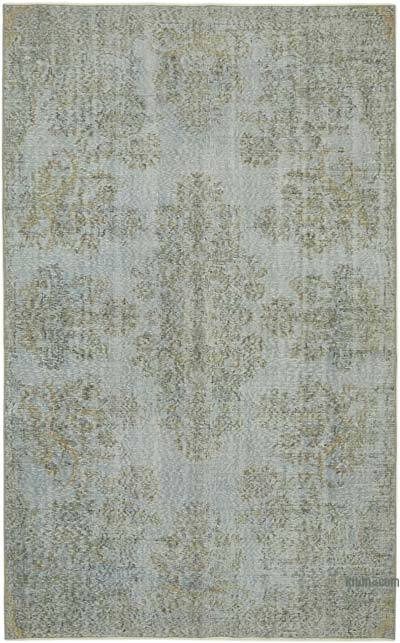 Blue Over-dyed Vintage Hand-Knotted Turkish Rug - 5' 3" x 8' 6" (63 in. x 102 in.)