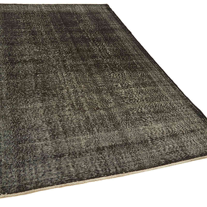Negro Alfombra Turca Vintage Sobre-teñida - 167 cm x 296 cm - K0059278