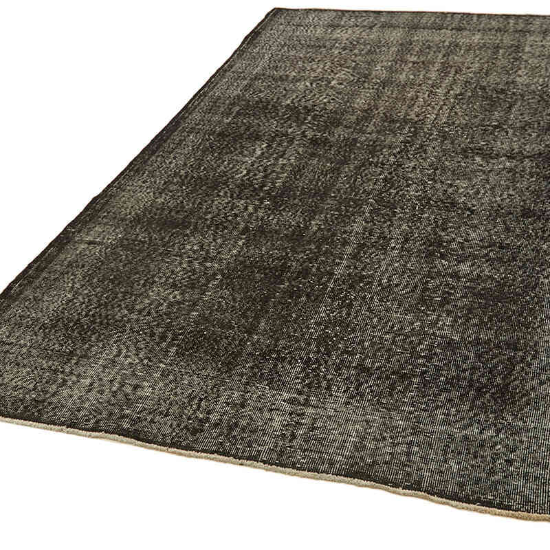 Negro Alfombra Turca Vintage Sobre-teñida - 167 cm x 296 cm - K0059278