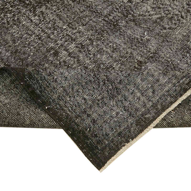 Negro Alfombra Turca Vintage Sobre-teñida - 167 cm x 296 cm - K0059278
