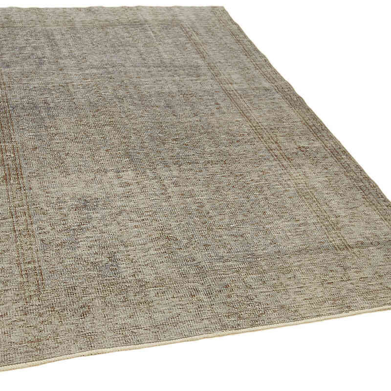 Blue Over-dyed Vintage Hand-Knotted Turkish Rug - 5' 2" x 7' 9" (62" x 93") - K0059280