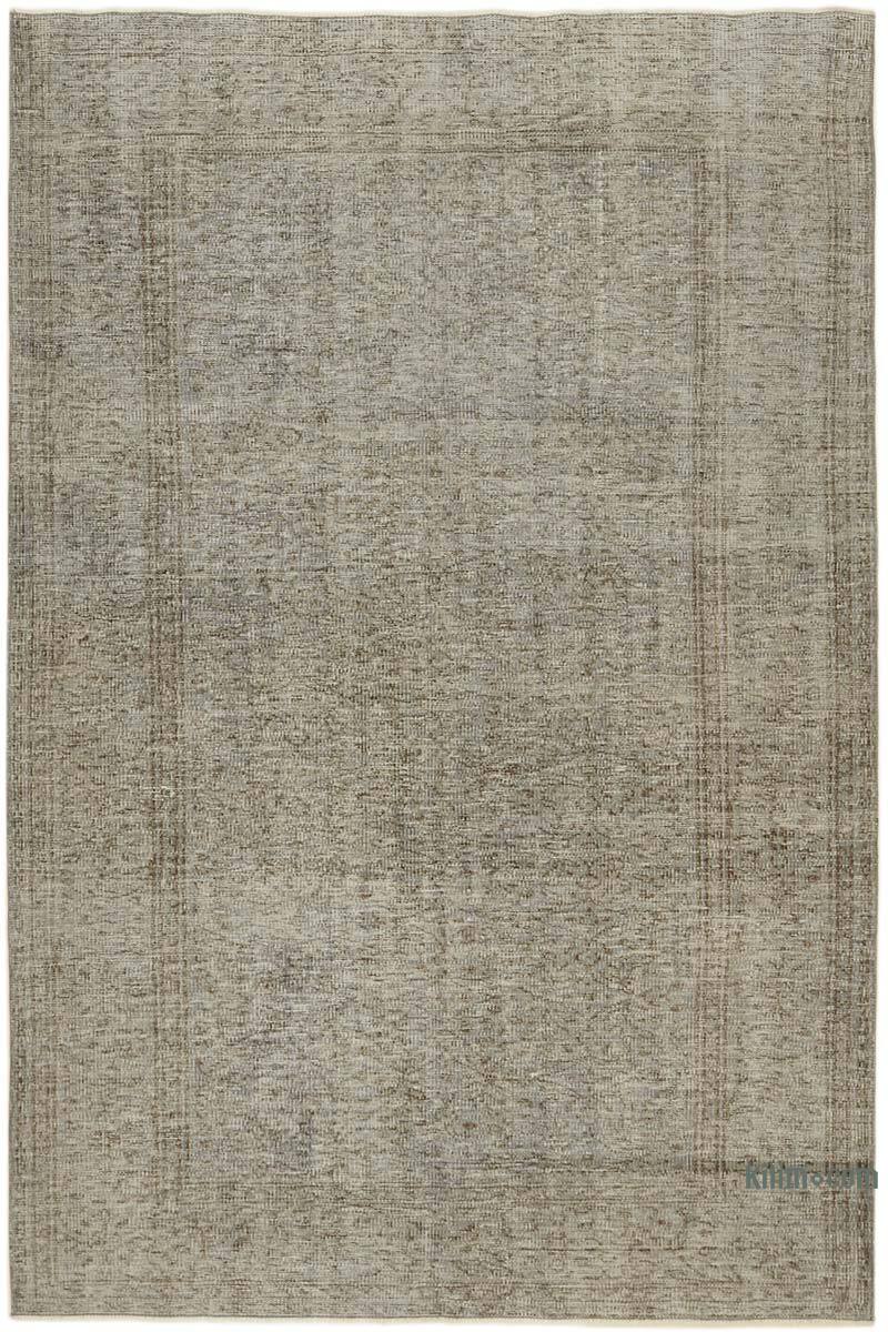 Blue Over-dyed Vintage Hand-Knotted Turkish Rug - 5' 2" x 7' 9" (62" x 93") - K0059280