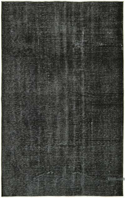 Black Over-dyed Vintage Hand-Knotted Turkish Rug - 5' 2" x 8' 3" (62 in. x 99 in.)