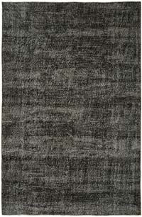 Negro Alfombra Turca Vintage Sobre-teñida - 186 cm x 285 cm