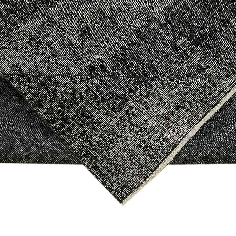 Black Over-dyed Vintage Hand-Knotted Turkish Rug - 6' 1" x 9' 4" (73" x 112") - K0059282