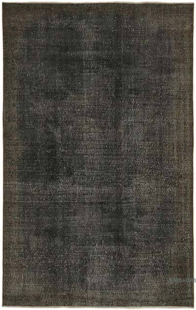 Black Over-dyed Vintage Hand-Knotted Turkish Rug - 6' 6" x 10' 2" (78 in. x 122 in.)