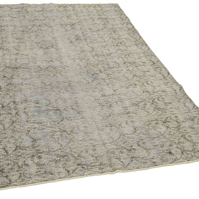 Blue Over-dyed Vintage Hand-Knotted Turkish Rug - 4' 8" x 6' 11" (56" x 83") - K0059287