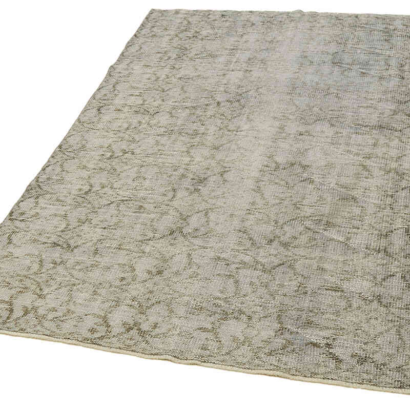 Blue Over-dyed Vintage Hand-Knotted Turkish Rug - 4' 8" x 6' 11" (56" x 83") - K0059287