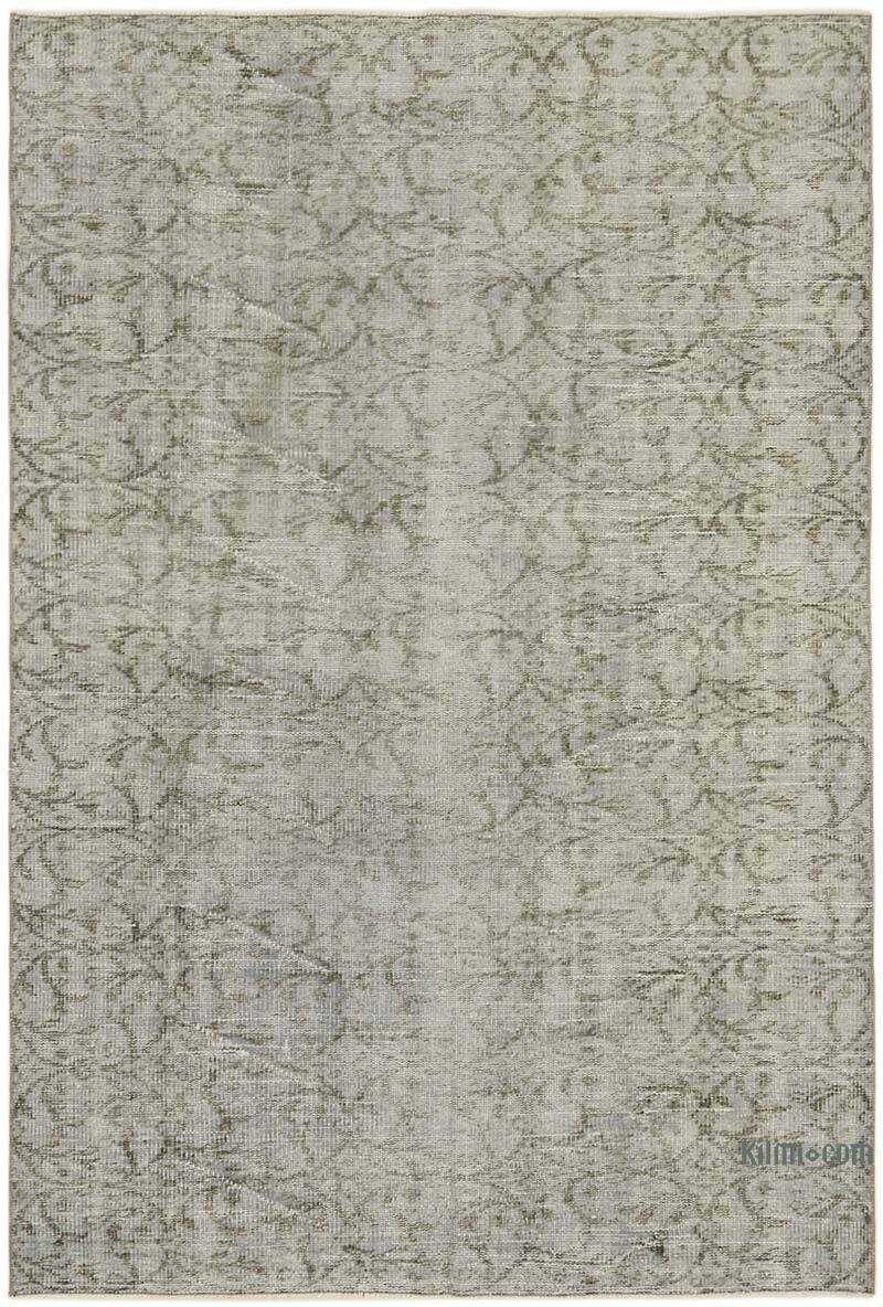 Blue Over-dyed Vintage Hand-Knotted Turkish Rug - 4' 8" x 6' 11" (56" x 83") - K0059287