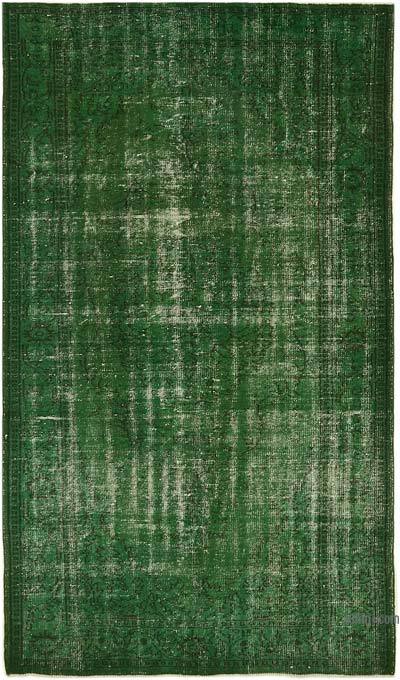 Yeşil Boyalı El Dokuma Anadolu Halısı - 161 cm x 274 cm