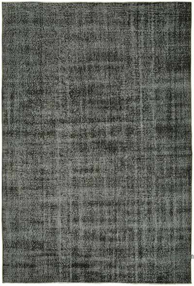 Black Over-dyed Vintage Hand-Knotted Turkish Rug - 6' 9" x 9' 11" (81 in. x 119 in.)