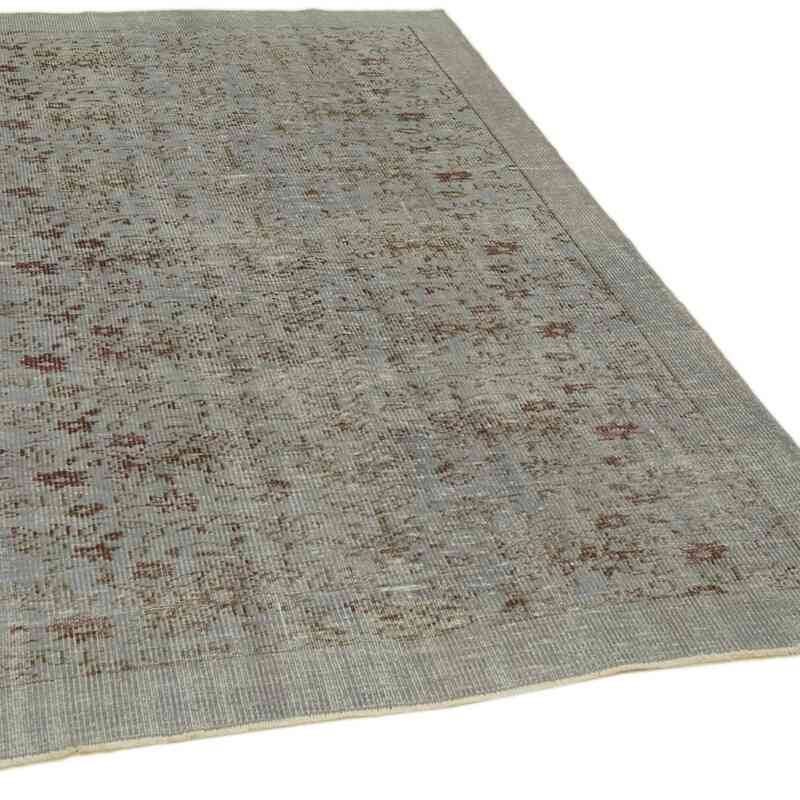 Grey Over-dyed Vintage Hand-Knotted Turkish Rug - 4' 10" x 7' 8" (58 in. x 92 in.) - K0059302