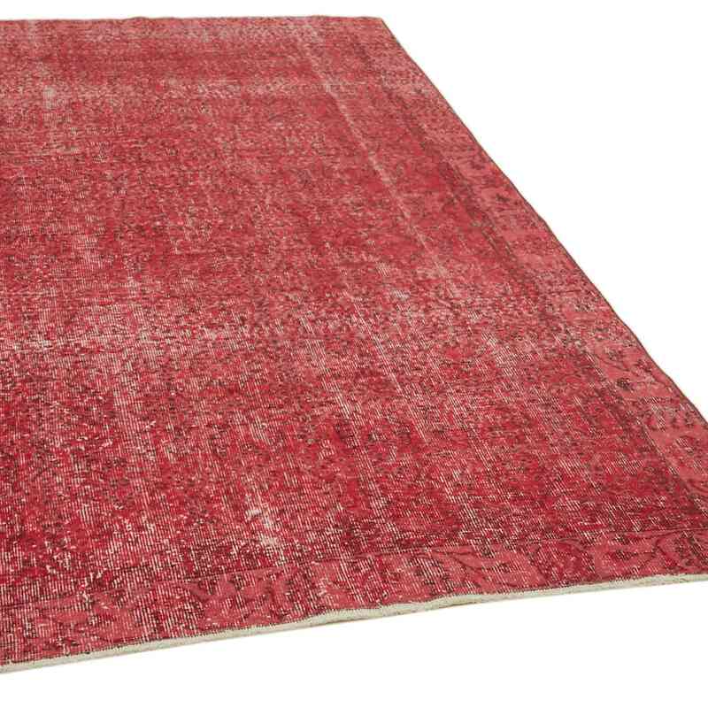 Rojo Alfombra Turca Vintage Sobre-teñida - 149 cm x 258 cm - K0059311
