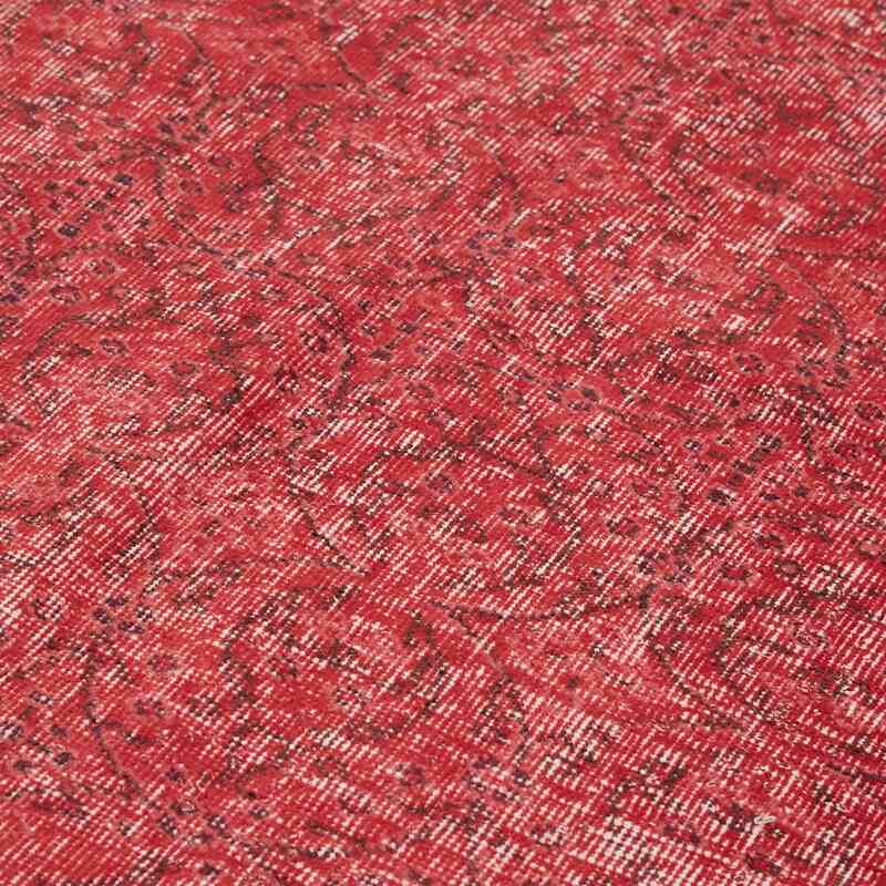 Rojo Alfombra Turca Vintage Sobre-teñida - 149 cm x 258 cm - K0059311
