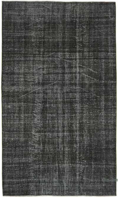 Black Over-dyed Vintage Hand-Knotted Turkish Rug - 5' 4" x 8' 10" (64 in. x 106 in.)