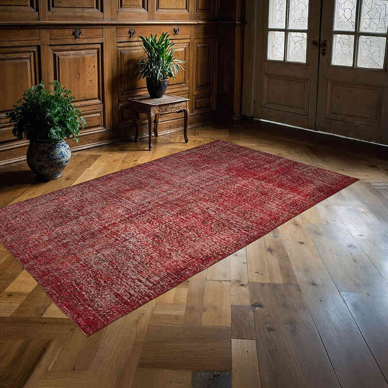 Kırmızı Boyalı El Dokuma Anadolu Halısı - 155 cm x 264 cm - K0059323