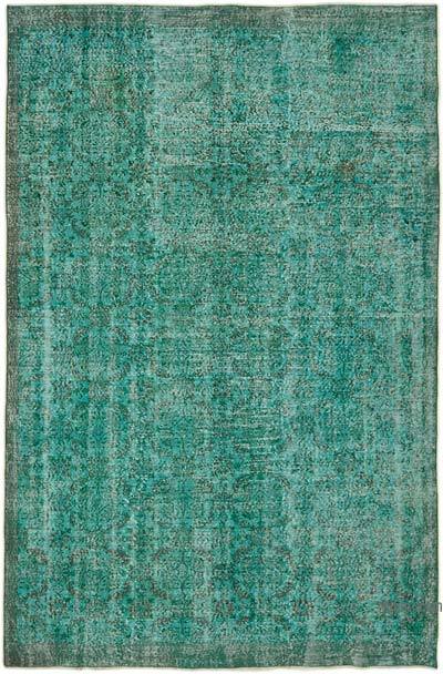 Mavi-Yeşil Boyalı El Dokuma Anadolu Halısı - 205 cm x 314 cm