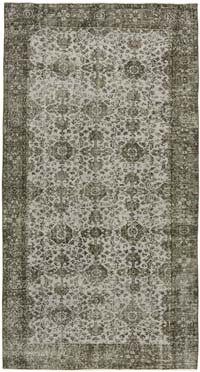 Gri Boyalı El Dokuma Anadolu Halısı - 156 cm x 286 cm