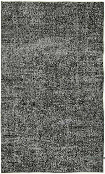 Grey Over-dyed Vintage Hand-Knotted Turkish Rug - 4' 11" x 8' 6" (59 in. x 102 in.)