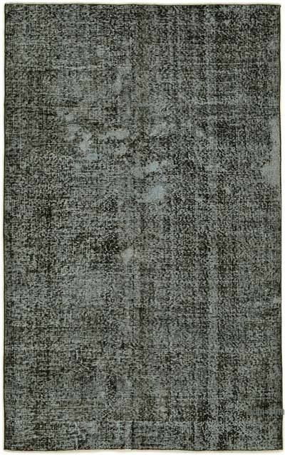 Black Over-dyed Vintage Hand-Knotted Turkish Rug - 5' 2" x 8' 2" (62 in. x 98 in.)