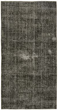 Siyah Boyalı El Dokuma Anadolu Halısı - 143 cm x 271 cm