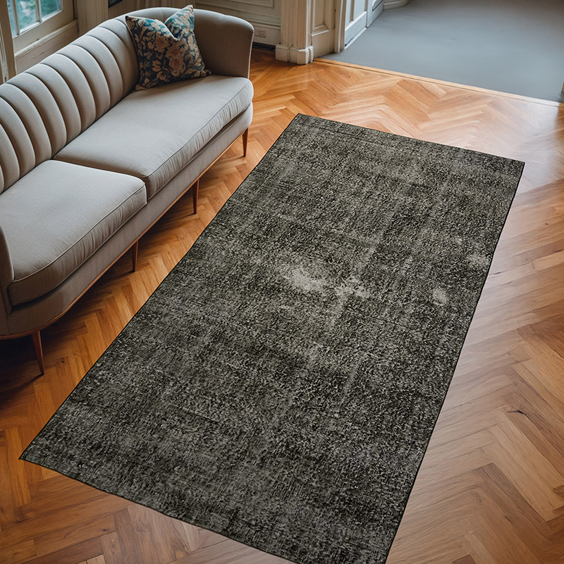 Siyah Boyalı El Dokuma Anadolu Halısı - 143 cm x 271 cm - K0059332