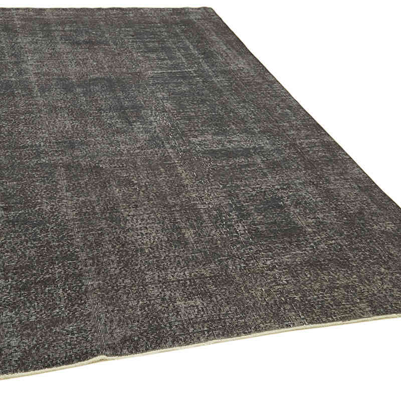 Negro Alfombra Turca Vintage Sobre-teñida - 186 cm x 284 cm - K0059334