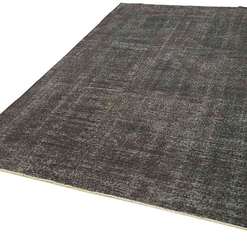 Negro Alfombra Turca Vintage Sobre-teñida - 186 cm x 284 cm - K0059334