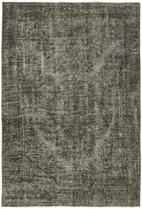 Gray Over-dyed Vintage Hand-Knotted Turkish Rug - 5' 4" x 7' 7" (64" x 91")