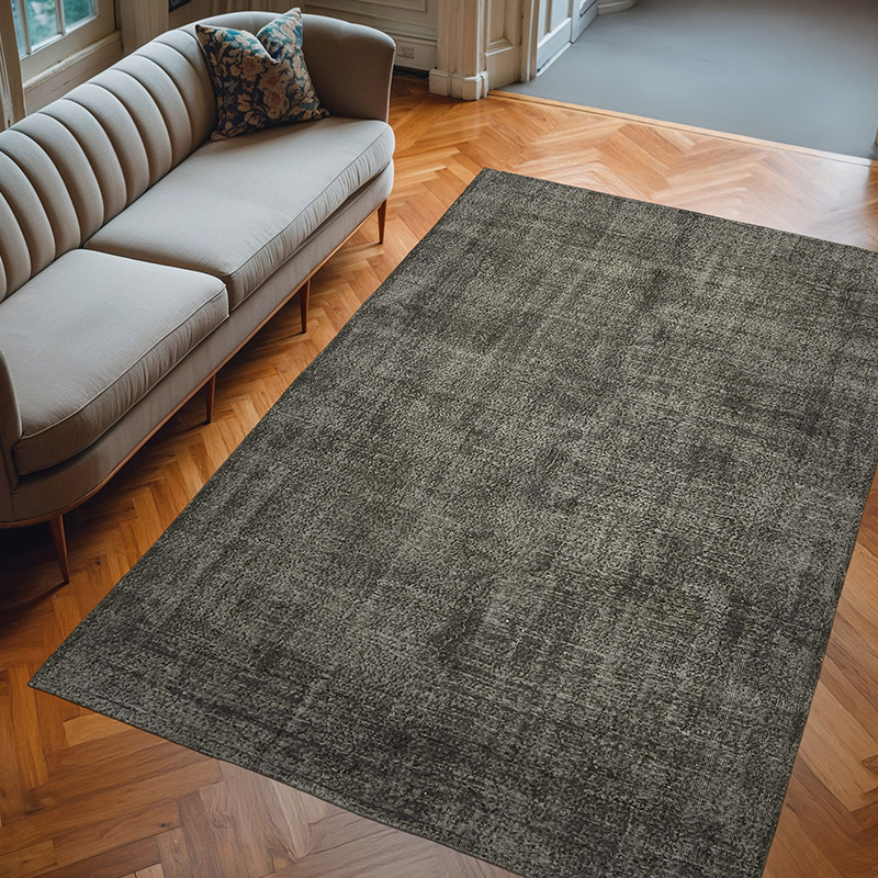Siyah Boyalı El Dokuma Anadolu Halısı - 201 cm x 305 cm - K0059339