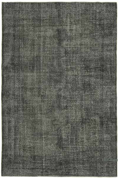Black Over-dyed Vintage Hand-Knotted Turkish Rug - 6' 7" x 10'  (79 in. x 120 in.)