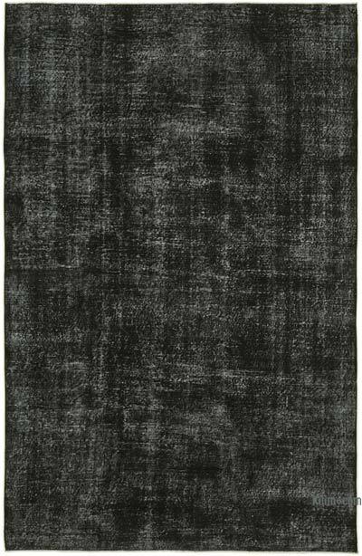 Black Over-dyed Vintage Hand-Knotted Turkish Rug - 6' 8" x 10' 3" (80 in. x 123 in.)