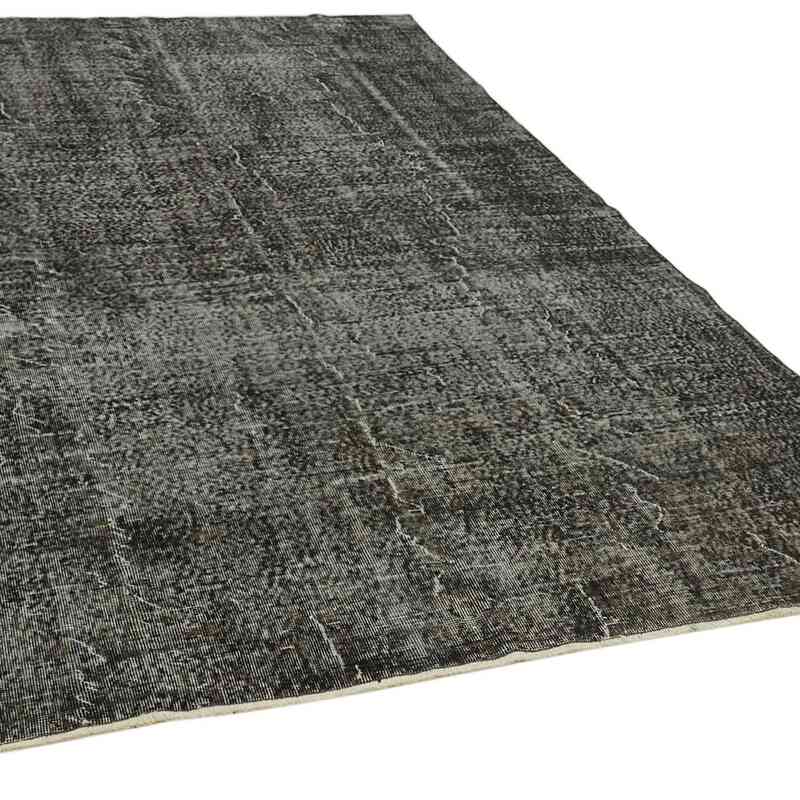 Black Over-dyed Vintage Hand-Knotted Turkish Rug - 6' 8" x 10'  (80 in. x 120 in.) - K0059344