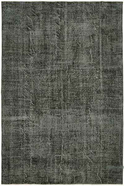 Black Over-dyed Vintage Hand-Knotted Turkish Rug - 6' 8" x 10'  (80 in. x 120 in.)