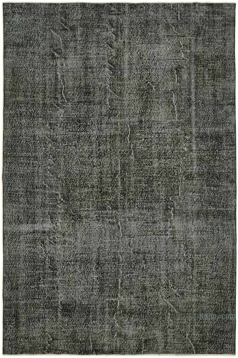 Black Over-dyed Vintage Hand-Knotted Turkish Rug - 6' 8" x 10'  (80 in. x 120 in.) - K0059344