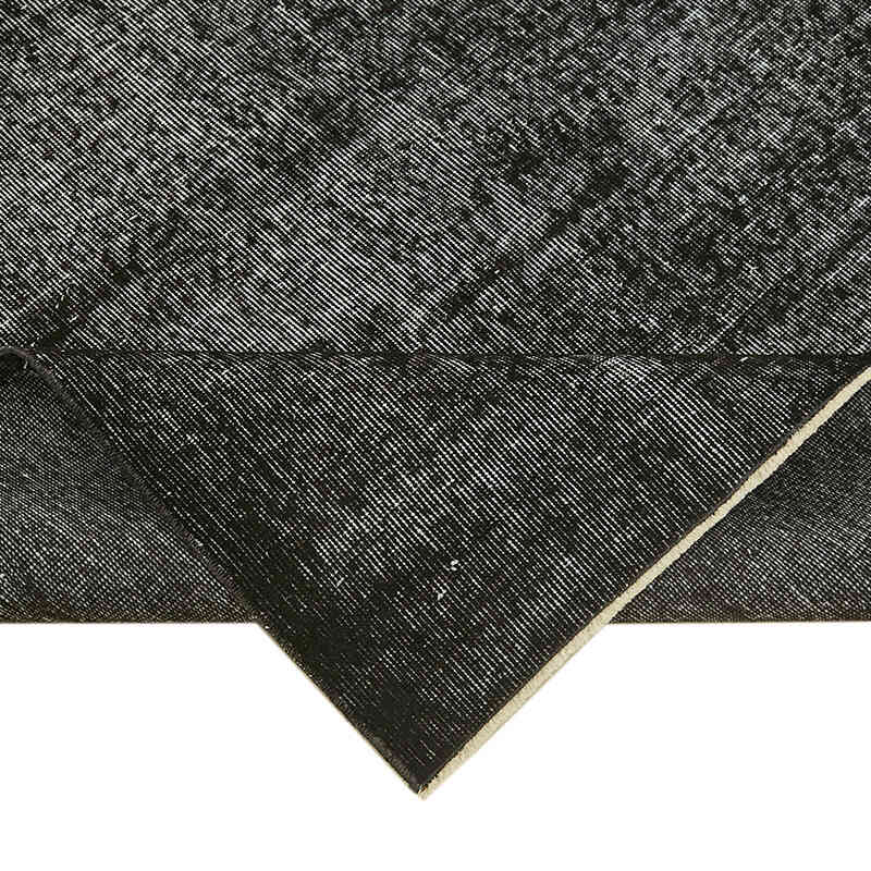 Black Over-dyed Vintage Hand-Knotted Turkish Rug - 5' 3" x 8' 9" (63" x 105") - K0059353