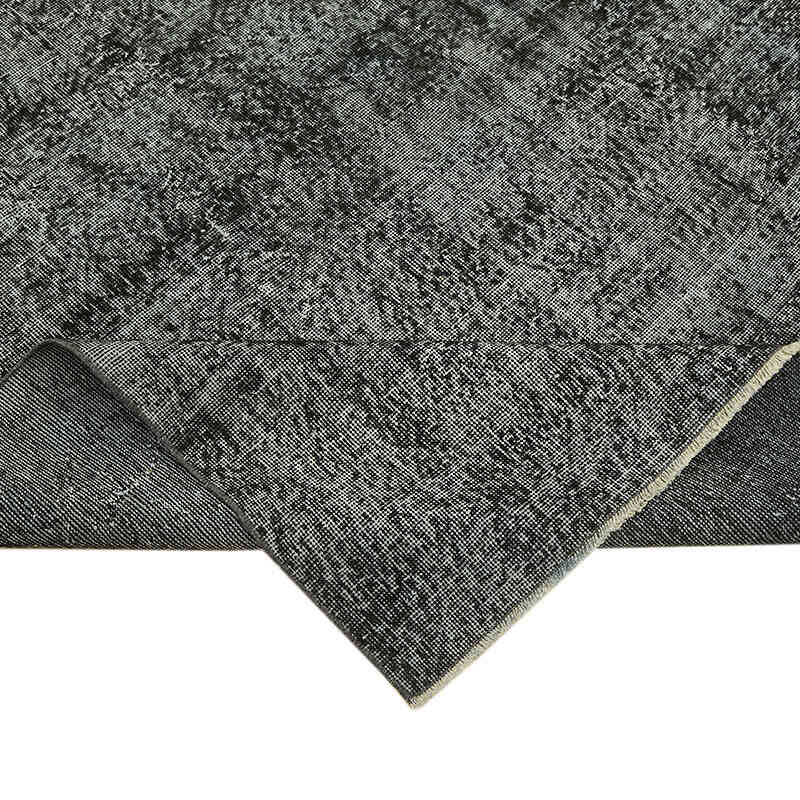 Black Over-dyed Vintage Hand-Knotted Turkish Rug - 6' 6" x 9' 7" (78" x 115") - K0059354