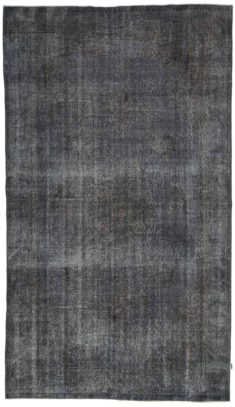 Grey Over-dyed Vintage Hand-Knotted Turkish Rug - 5' 4" x 9' 4" (64" x 112") - K0059355