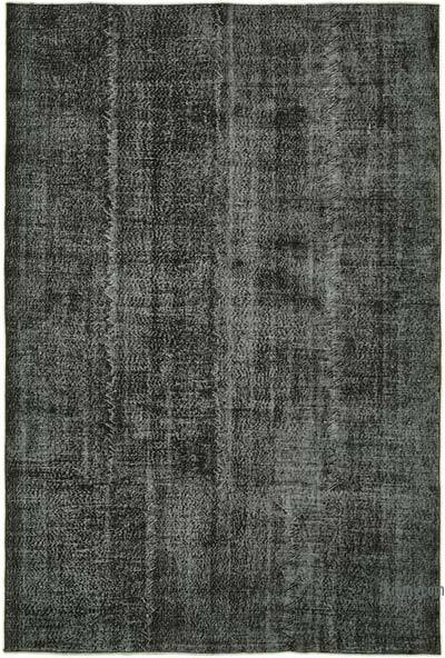 Black Over-dyed Vintage Hand-Knotted Turkish Rug - 6' 9" x 10'  (81 in. x 120 in.)