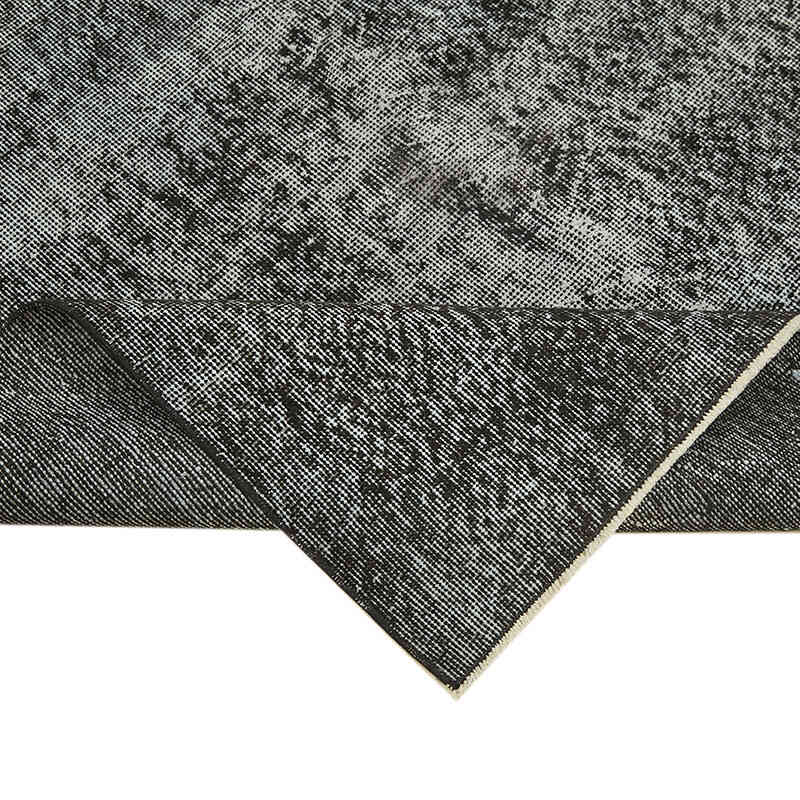 Black Over-dyed Vintage Hand-Knotted Turkish Rug - 5' 2" x 8' 8" (62" x 104") - K0059362