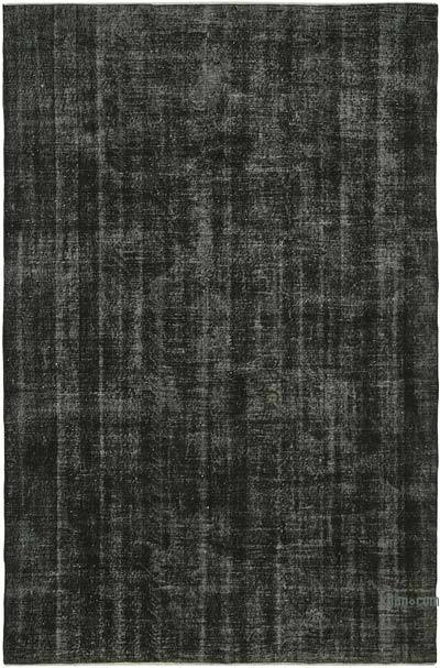 Black Over-dyed Vintage Hand-Knotted Turkish Rug - 6' 9" x 10' 2" (81 in. x 122 in.)