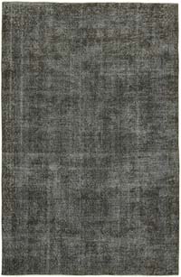 Gray Over-dyed Vintage Hand-Knotted Turkish Rug - 6' 5" x 9' 10" (77" x 118")