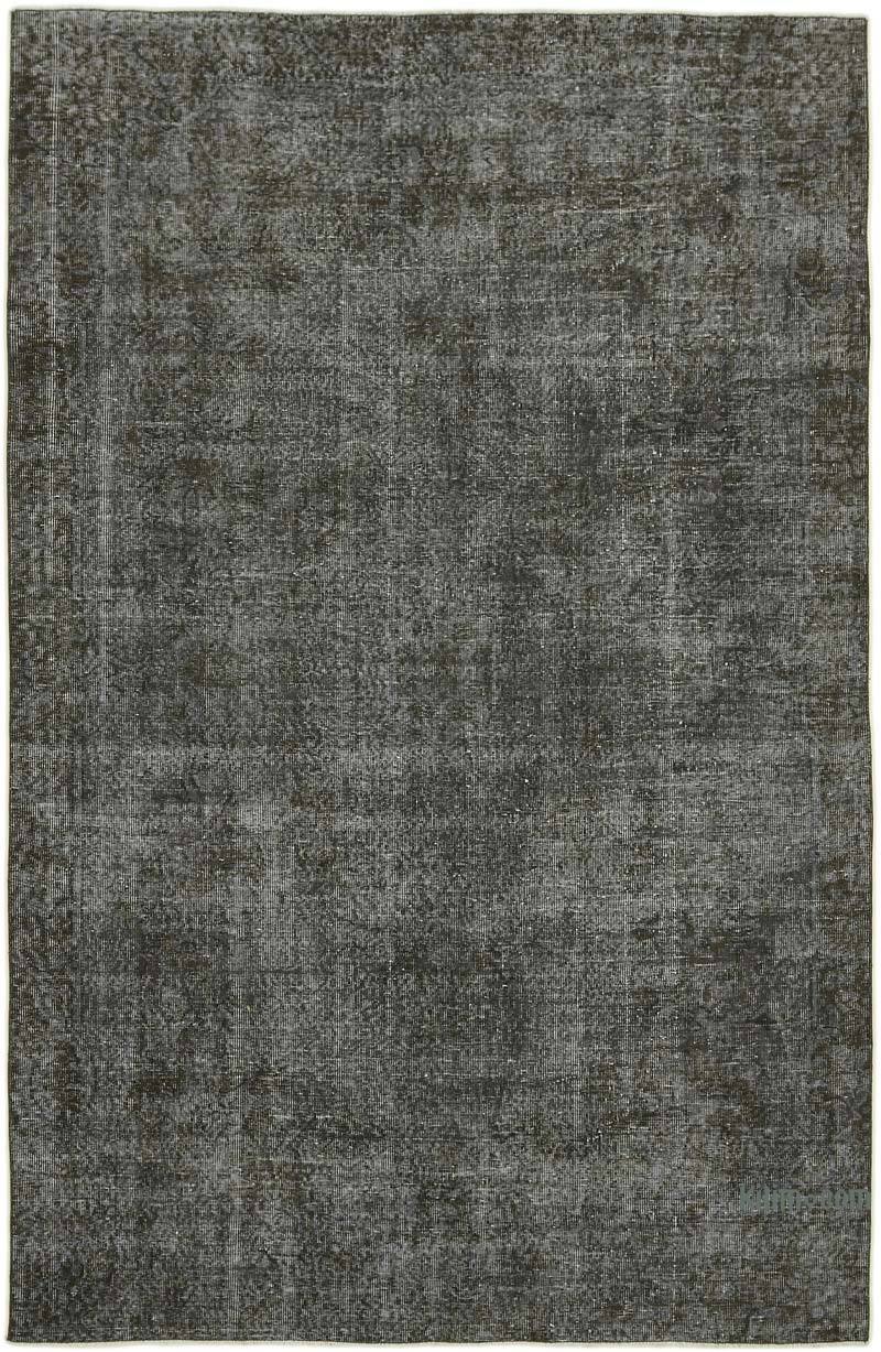 Grey Over-dyed Vintage Hand-Knotted Turkish Rug - 6' 5" x 9' 10" (77" x 118") - K0059366