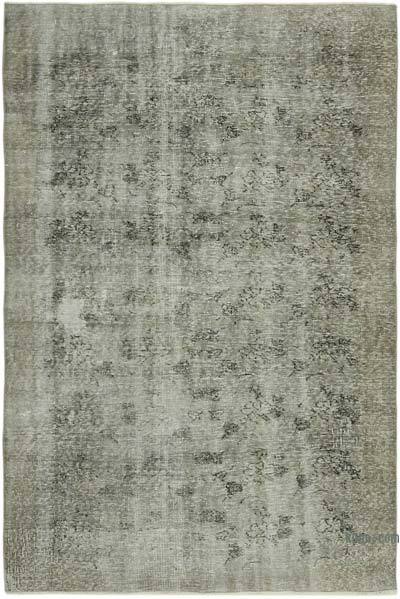 Grey Over-dyed Vintage Hand-Knotted Turkish Rug - 5' 11" x 8' 9" (71 in. x 105 in.)