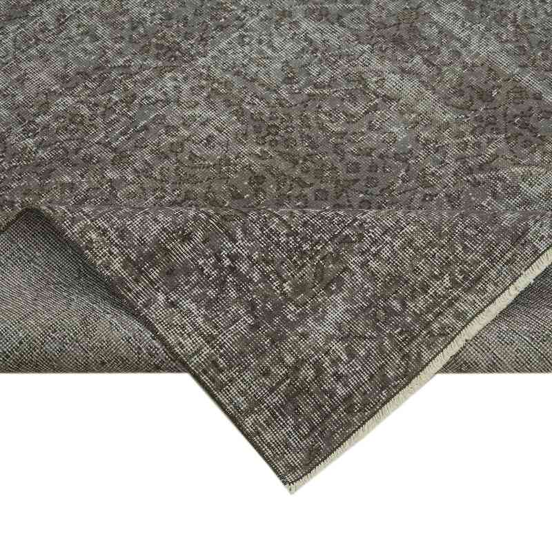 Gris Alfombra Turca Vintage Sobre-teñida - 192 cm x 294 cm - K0059374